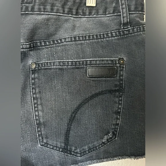 Joe's Jeans 'Rolled Ex-Lover' Black Distressed Cutoff Jean Shortie Shorts - Picture 4 of 10